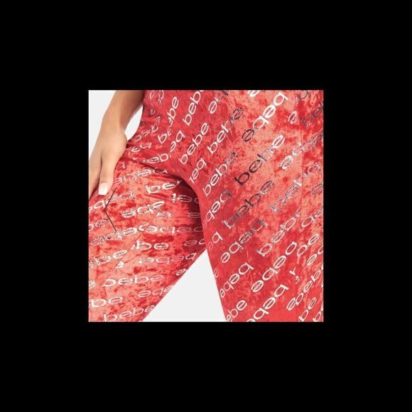15-🔥🔥NWT BEBE lounge pants BEBE foil logo printed lounge pants. Lg - Picture 4 of 4